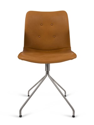 Bent Hansen - Primum stol - Zenso læder farve Cognac med rustfrit drejestel